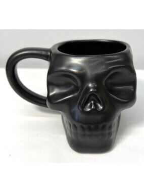 Black Ceramic Skull Mug No Chips, Or Cracks